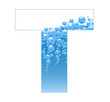 Bubbles and Water Isolated Alphabet Letter T