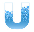 Bubbles and Water Isolated Alphabet Letter U