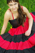 Gypsy girl in red dress