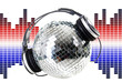 Shiny disco ball and equalizers