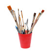 red glass with brushes red glass with brushes