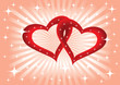 Background with two hearts