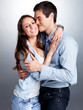 Beautiful young couple hugging each other