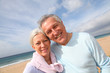 Happy senior couple at the beach