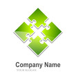 logo puzzle (4 pieces split green)