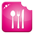 Pink chewed dining symbols icon