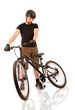 bicyclist on white.