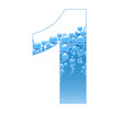 Bubbles and Water Isolated Alphabet Number One 1