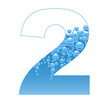 Bubbles and Water Isolated Alphabet Number Two 2