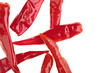 Red chili peppers isolated over white