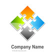 logo puzzle (4 pieces split multi-colors)
