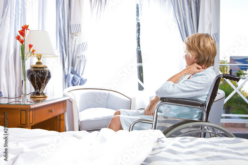 Photo: Lonely disabled woman Lonely disabled woman