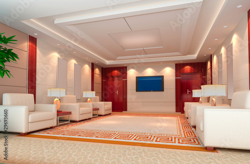 Illustration: 3d reception room rendering. 3d reception room rendering.