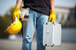 builder with tool case