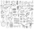 Food and cooking icons vector collection Food and cooking icons vector collection