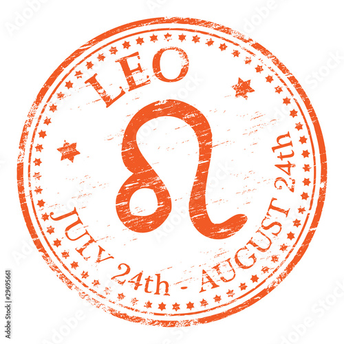 LEO Star sign rubber stamp