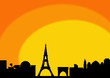 paris sunset silhouette