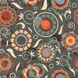 leaves and flowers in pattern