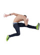 young man posing in a very high jump dance move