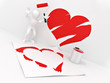 Men, drawing heart on the wall Men, drawing heart on the wall