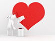 Men, drawing heart on the wall Men, drawing heart on the wall