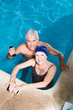 Elder couple in a swimming pool