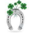 Horseshoe and four leaf clover