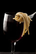wine and spaghetti