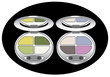 Vector: sets of multicolored eye shadows isolated on black, vector sets of multicolored eye shadows isolated on black, vector