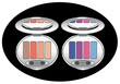 Vector: sets of multicolored eye shadows isolated on black, vector sets of multicolored eye shadows isolated on black, vector