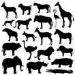 20 silhouettes mix des animaux de la savane