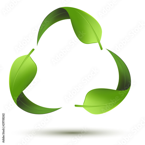 Vektor: recycle symbol with leaf recycle symbol with leaf
