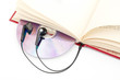 headphones and books (audio book concept)