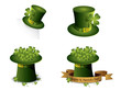 Saint Patrick's Day symbols vector set isolated on white