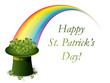 St. Patrick's day green hat of a leprechaun with rainbow
