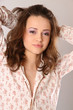 beautiful girl in the shirt after sleep beautiful girl in the shirt after sleep