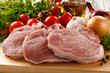 Fresh raw pork on cutting board