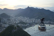 cable cars in sunset