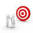 Illustration: Coach showing the right way to follow Coach showing the right way to follow