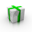 Green and white gift box