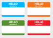 Hello my name cards set Hello my name cards set