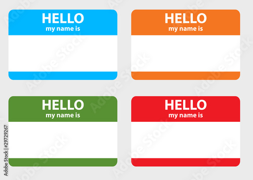 Vector: Hello my name cards set Hello my name cards set
