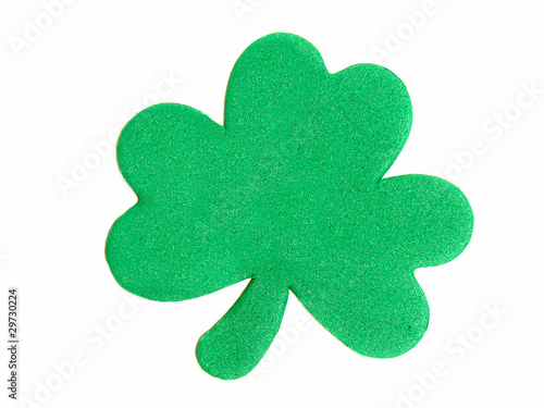 Photo: A single, textured St Patrick's Day shamrock A single, textured St Patrick's Day shamrock