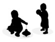 vector silhouettes of playing baby vector silhouettes of playing baby