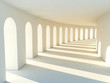 Colonnade in warm tones with deep shadows. Illustartion Colonnade in warm tones with deep shadows. Illustartion