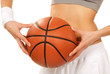Foto: Basketball in beautiful woman player hands Basketball in beautiful woman player hands
