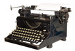 Vintage typewriter on white background