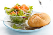 Salad - smoked salmon, brad and vegetables