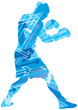 abstract boxing man silhouette abstract boxing man silhouette