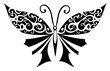 Vector illustration. Tattoo black butterfly